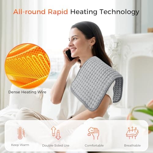 Detalle 2 de FORRINX Manta eléctrica lumbar 30x60 cm con apagado automático y 9 niveles de temperatura