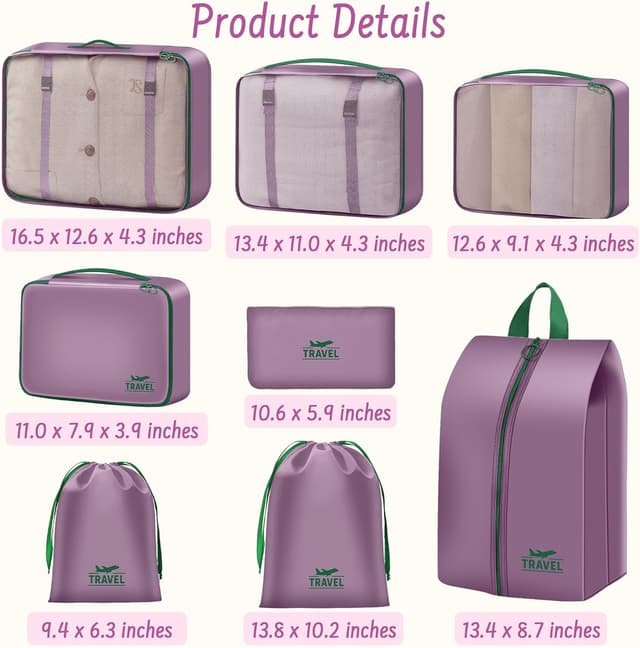 Detalle 2 de MOFELON Koffer Organizer 8 Stück