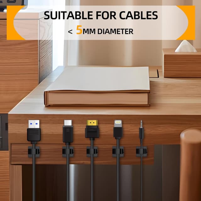 Detalle 2 de 60 Stück Kabelhalter Outdoor Schwarz