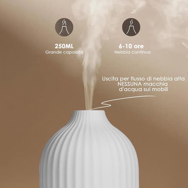 Detalle de Vankarr 250 ml diffusore a ultrasuoni per oli essenziali con luce LED (bianco) – 250 ML