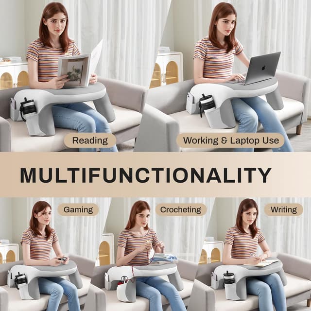 Thumbnail 6 de WOGAHEV Laptop Lap Desk with Memory Foam Armrest ๐