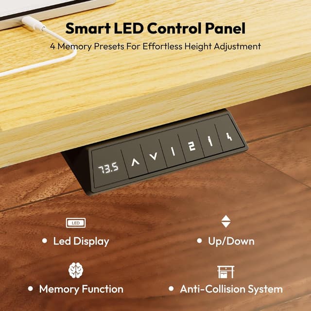 Detalle de Electric standing desk 73.5 to 118cm