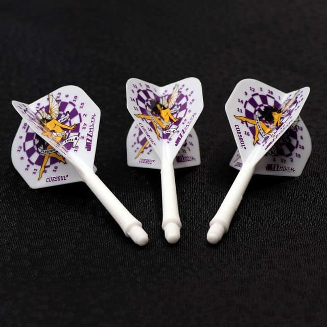 Detalle de Ensemble de 3 fléchettes avec arbre intégré CUESOUL (forme Standard) et volants