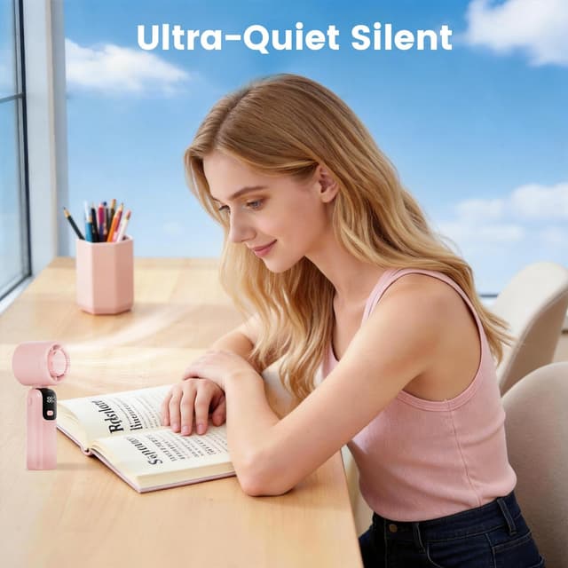 Thumbnail 6 de HappyGoo Portable Fan (5-Speed Turbo Mini Fan) with Smart LED Display and 2000mAh Battery