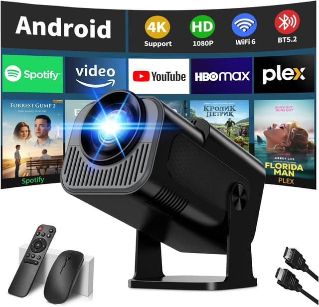 Detalle de Mini Beamer 4K Full HD 1080P (2026 Modell) Nonete NT30 – tragbarer Smart-Projektor mit WiFi 6, Bluetooth 5.2 und automatischer Trapezkorrektur