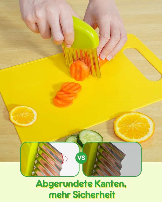 Detalle de Koonie Kinder-Sicherheits-Küchenmesser Set (11-teilig) ab 3 Jahren – Montessori Kindermesser mit Brett & Ausstechformen