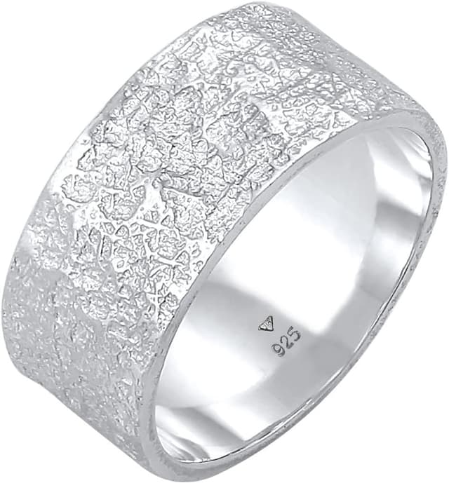 Detalle de Bague homme Kuzzoi 0612992920 forgée à la main en argent 925 (look usé) – largeur 9 mm, tailles 60 à 66