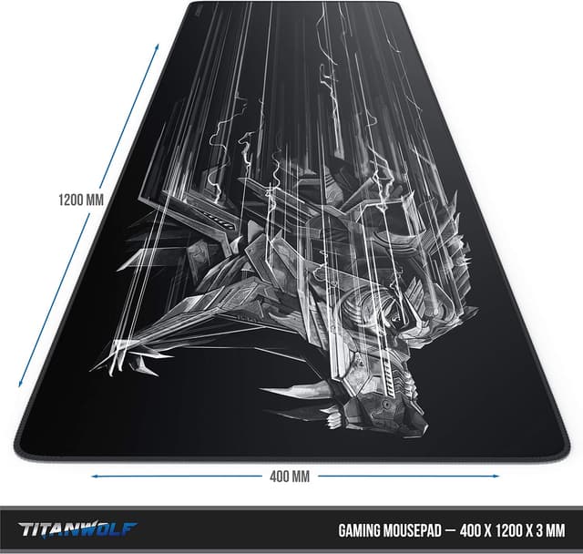 Detalle de CSL-Computer TITANWOLF Gaming-Mauspad in Übergröße (1200x400 mm) – XXXL Mousepad für Präzision & Tempo