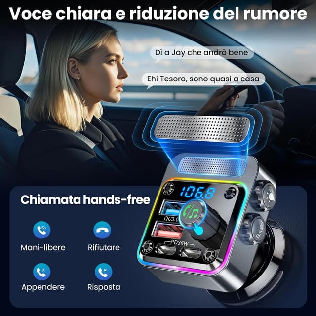 Thumbnail 4 de Gizmovine Trasmettitore FM Bluetooth 5.3 36W