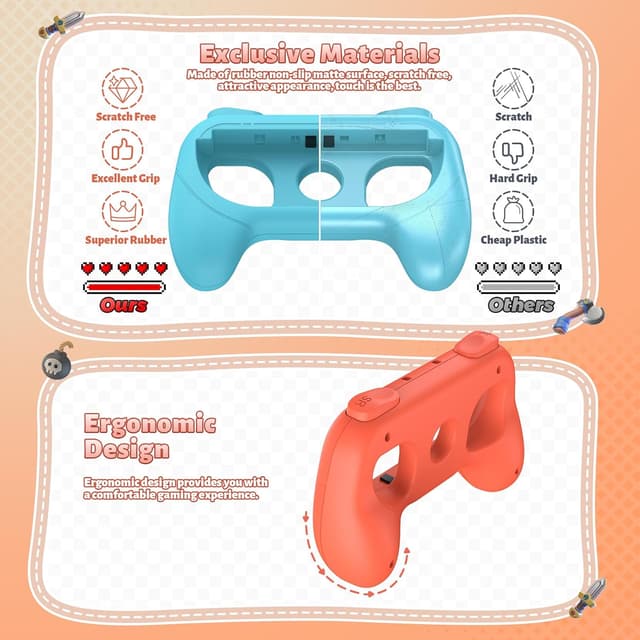 Detalle 2 de FASTSNAIL Anti-Rutsch Griffe für Switch 2, 2 Bänder