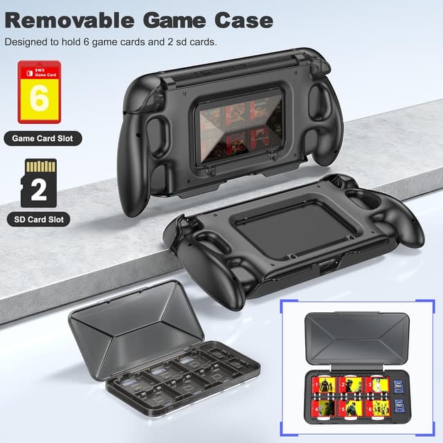 Detalle 2 de HELLCOOL Grip Case for Nintendo Switch 2 — 6‑card storage