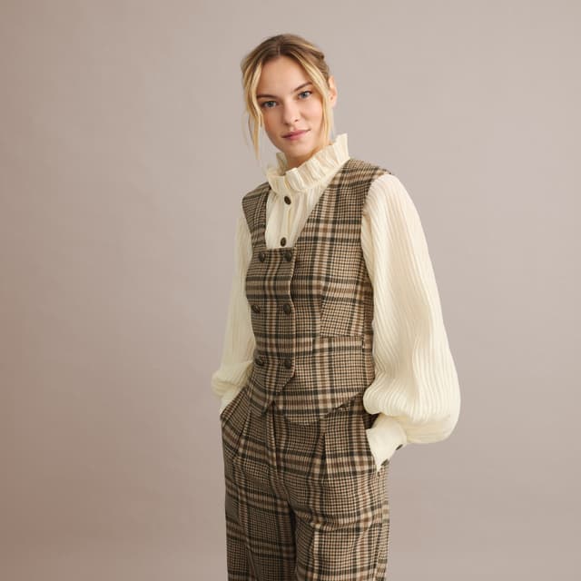 Thumbnail 1 de Verhunt Chaleco corto cuadros cruzado
