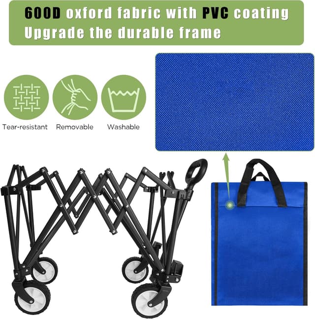 Detalle de HOFTME folding trolley wagon 100L capacity