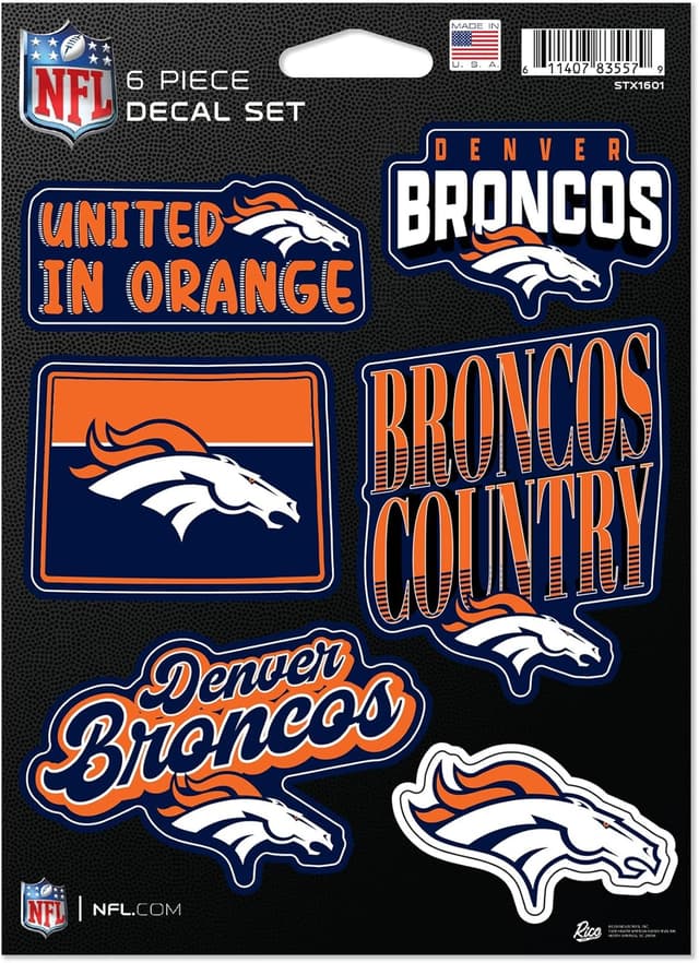 Detalle de Rico Industries NFL Football 6-Piece Decal Set