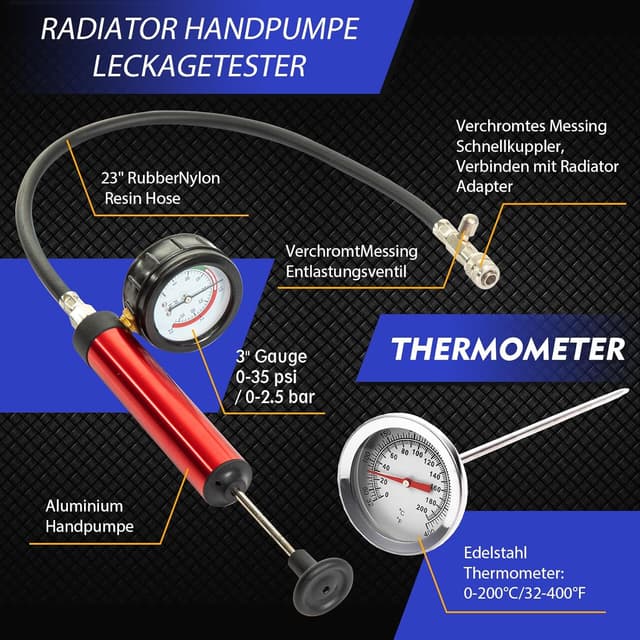 Detalle 2 de Kühlsystemtester 34-teilig mit Adapterset 35 mm