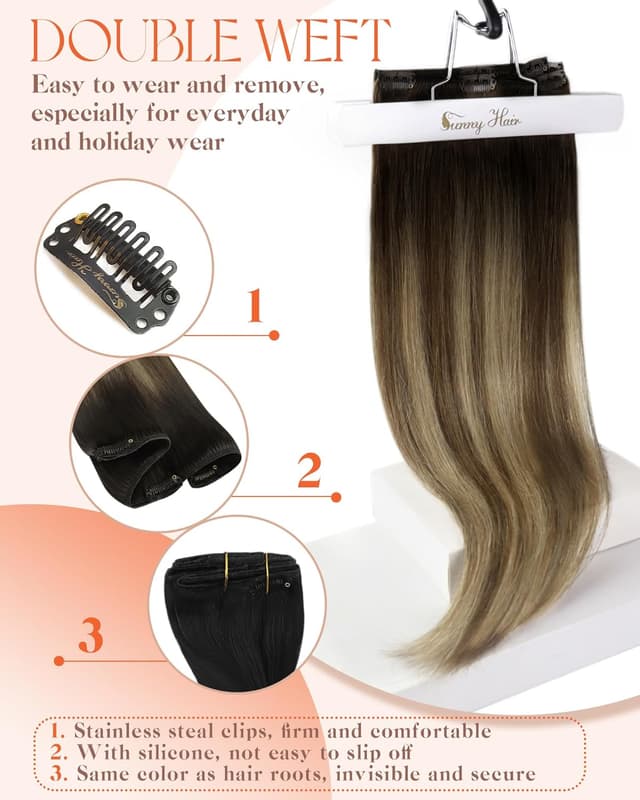 Detalle 2 de Sunny 18 Inch 135g Clip-In Hair Extensions
