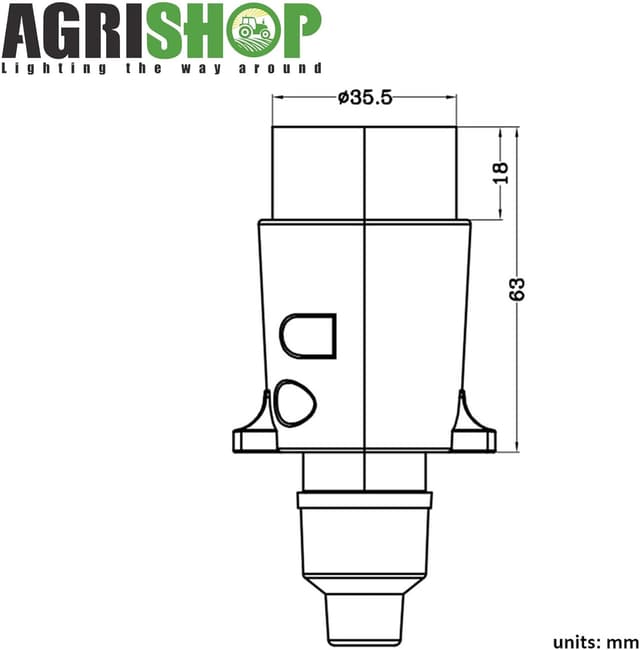 Detalle de AGRISHOP 12V Metal 7-Pin Trailer Plug (Male, Waterproof Aluminium, 7-pin towing)