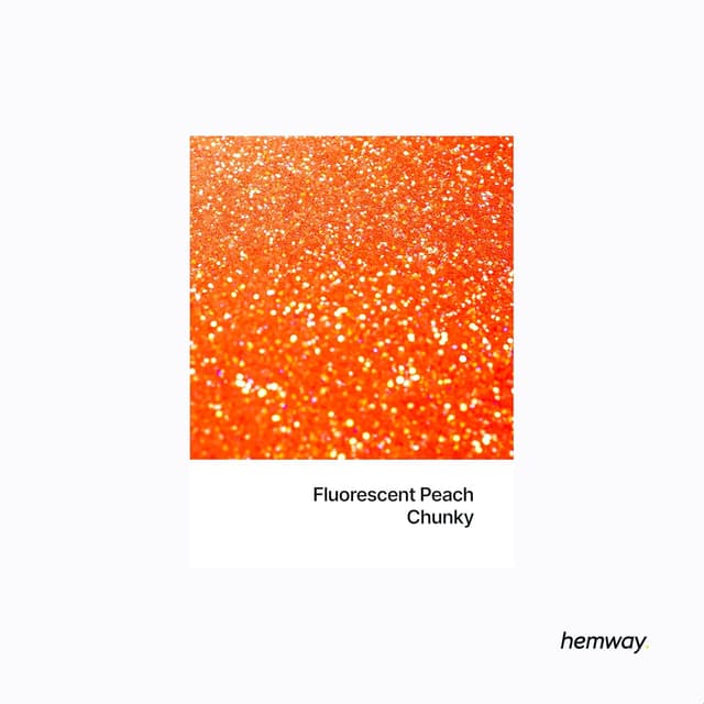 Detalle de Hemway Ultra Sparkle Glitter Fluorescent Peach (100g) — chunky fluorescent glitter for arts, crafts and nail art