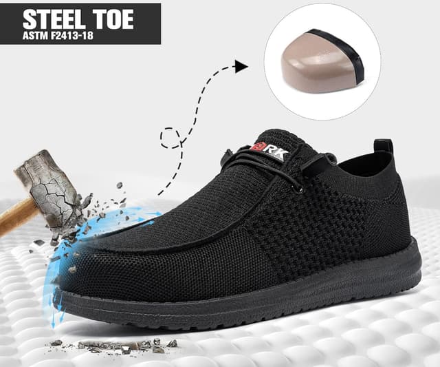 Thumbnail 4 de LARNMERN Steel Toe Loafers Women Lightweight