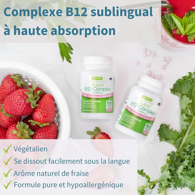Detalle 2 de Igennus Complexe de vitamine B12 sublinguale (méthylcobalamine, adénosylcobalamine, hydroxocobalamine) 1000 mcg – 180 doses