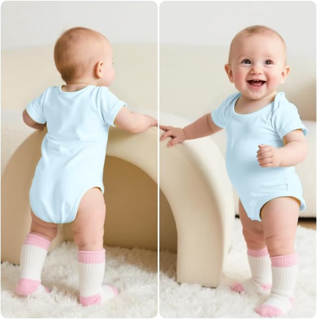 Detalle 2 de Vicloon Body neonato e neonata in cotone 100%, set 3 o 5 pezzi con apertura comoda (unisex 0–12 mesi)