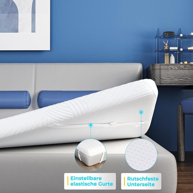 Thumbnail 6 de CloudÉtoile Matratzentopper 90x200 cm Memory Foam (5 cm) mit Antirutsch-Bändern