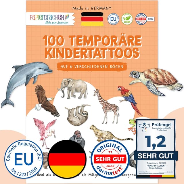Detalle de Papierdrachen 100 besonders hautfreundliche Kindertattoos