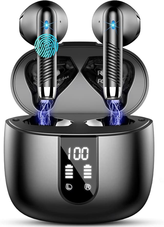 Detalle de Drsaec Bluetooth 5.4 In-Ear-Kopfhörer mit 4 ENC-Mikrofonen, 56 Std. Akkulaufzeit und IPX7
