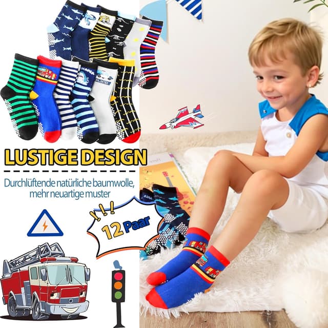 Detalle de Welwoos Stoppersocken Kinder 12 Paar