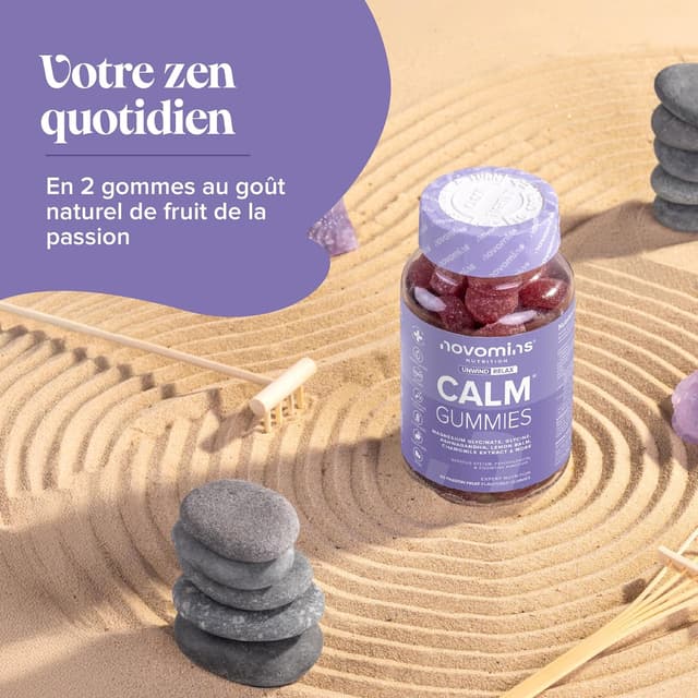Detalle de Gommes à mâcher Novomins au glycinate de magnésium (450 mg) pour le calme
