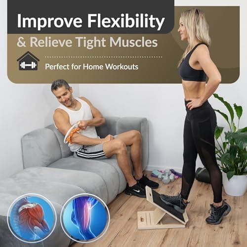 Detalle 2 de FITZZ Portable Wooden Slant Board for Calf Stretching 🧘♀