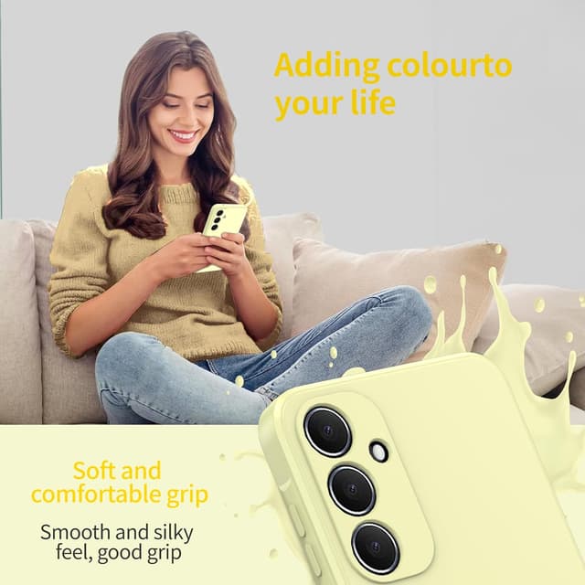 Thumbnail 6 de Watana Hülle für Samsung Galaxy A55 – Soft-Touch Flüssigsilikon Case mit Mikrofaserfutter, weiß