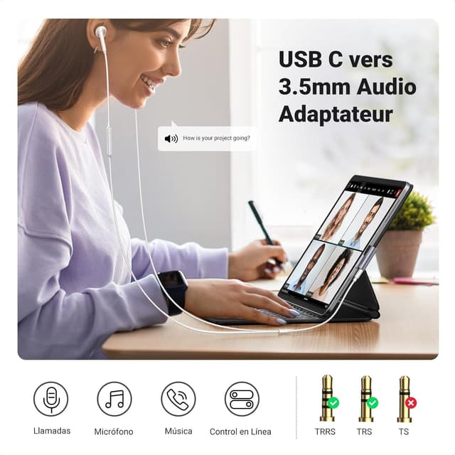 Thumbnail 4 de UGREEN Adaptador USB-C a Jack 3.5mm 🎧 Compatible con iPhone y Galaxy