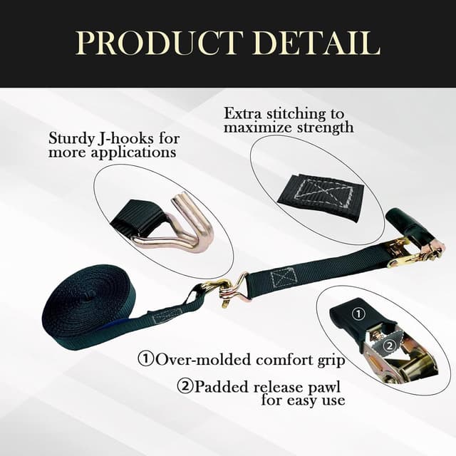 Thumbnail 2 de OWSYTOOL Ratchet Straps 2Pack 800kg