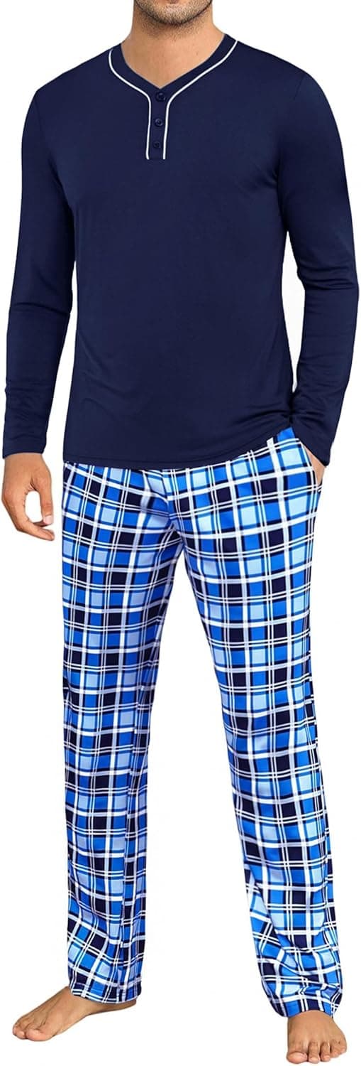 Imagen de Demegimi Pijama Hombre Invierno algodón Talla grande en OfertitasTOP
