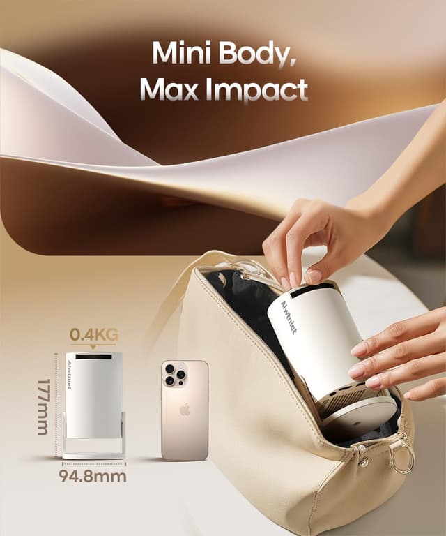 Thumbnail 6 de Upgrade Beamer 4K/1080P Mini-Projektor mit Android 14, 5G-WLAN (WiFi 6), BT 5.0 und 200-ANSI-Lumen