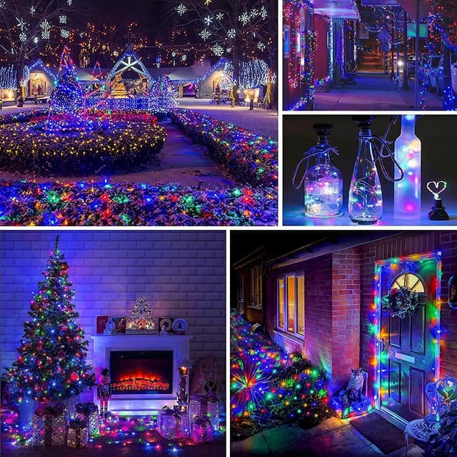 Detalle de Lot de 2 guirlandes lumineuses solaires mafiti : 12 m, 120 LED, 8 modes pour extérieur