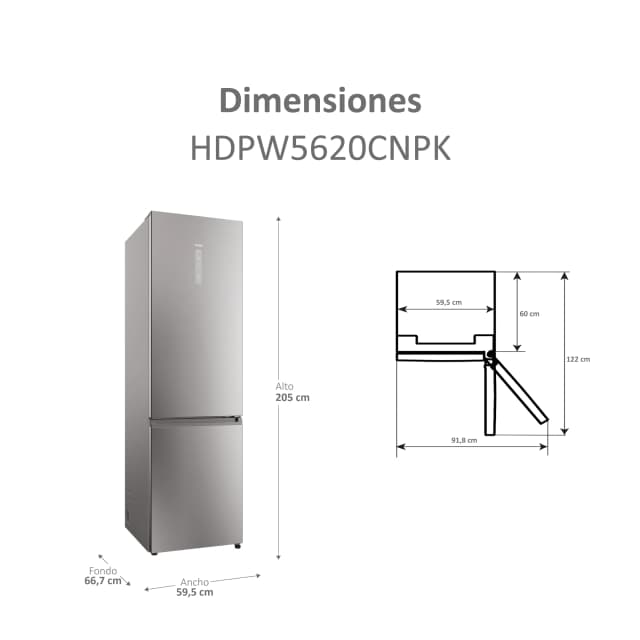 Thumbnail 3 de Haier HDPW5620CNPK Frigorífico Total No Frost