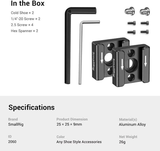 Thumbnail 5 de SMALLRIG 2060 Cold Shoe Mount per fotocamere