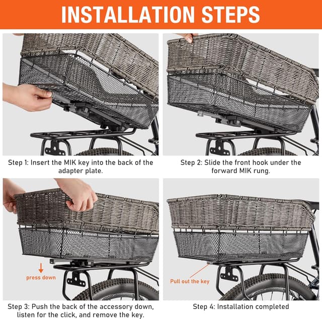 Detalle de Portapacchi posteriore per bicicletta compatibile con MIK System, regolabile in altezza (26"-29")
