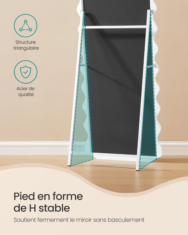 Detalle 2 de SONGMICS Miroir complet 160 x 50 cm