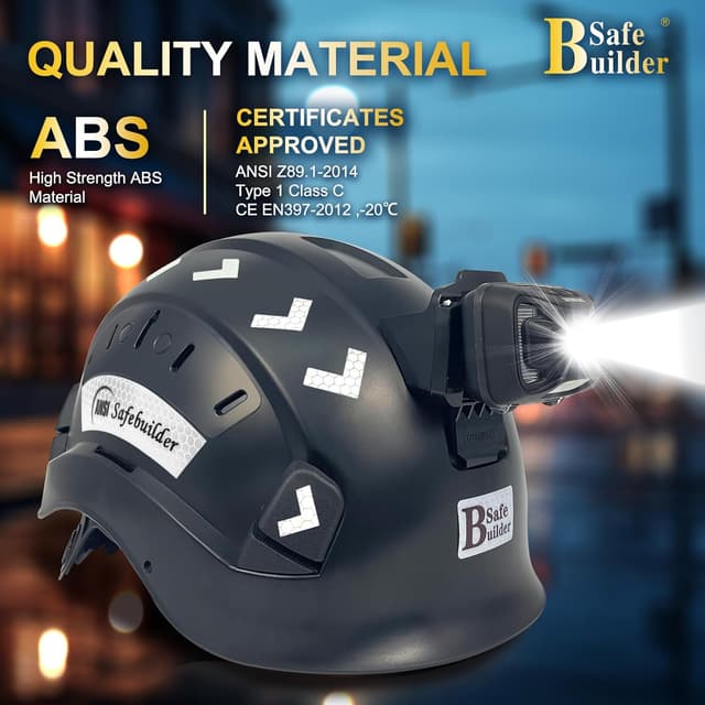Thumbnail 2 de SAFEBUILDER Safety Hard Hat with Headlamp ⛑️