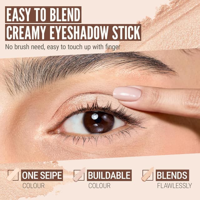 Thumbnail 6 de Set Exmiloo de 3 fards à paupières en stick waterproof (fini mat & nacré) Soft Glow