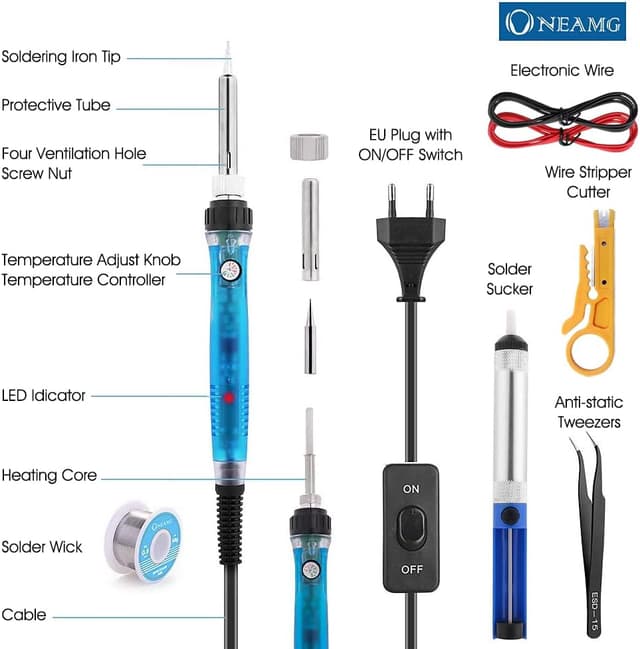Thumbnail 6 de Kit de soldador temperatura ajustable 200–450 °C