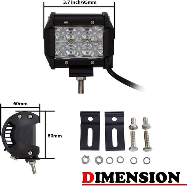 Detalle de SKYWORLD 20 inch 510W LED Light Bar Kit with 2×4 inch 18W Flood Pods and 12V Wiring Harness (Off-road Driving/Fog Lights)