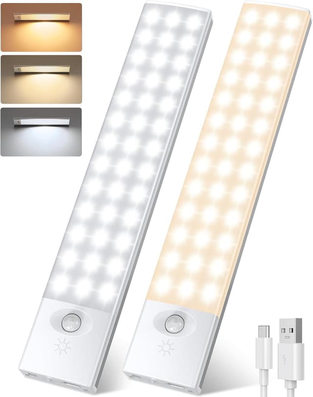 Imagen de YOOKESEN Luz LED con Sensor de Movimiento 78 LEDs, Recargable🔦 2 Piezas en OfertitasTOP