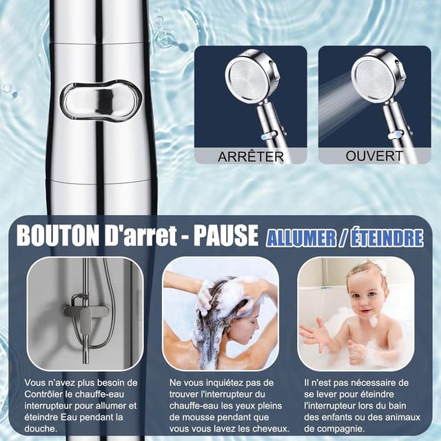 Thumbnail 4 de Pommeau de douche 2 m haute pression