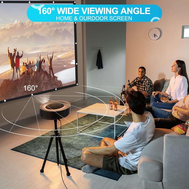 Thumbnail 3 de 120 Zoll Front- und Rückprojektor-Leinwand (Haken & Seile) – faltbare 16:9 Filmleinwand für Beamer