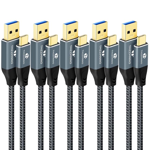 Detalle de Thzzhnno USB-A auf USB-C Kabel 0,5 m (5er-Pack) – USB 3.1/3.2 Gen2 mit bis zu 10 Gbit/s