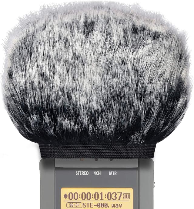Detalle de SUNMON Furry Windschutzscheibe für Zoom H4N Handrekorder – Kunstfell-Windsack als Pop-Filter-Ersatz für Outdoor-Aufnahmen